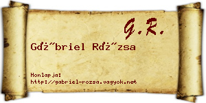 Gábriel Rózsa névjegykártya